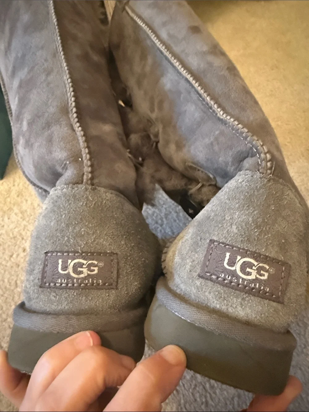 UGG Gray Button Suede Winter Boots